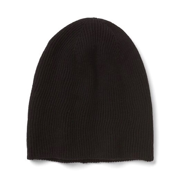 Gap Merino Blend Ribbed Beanie | Black | LIKE NEW